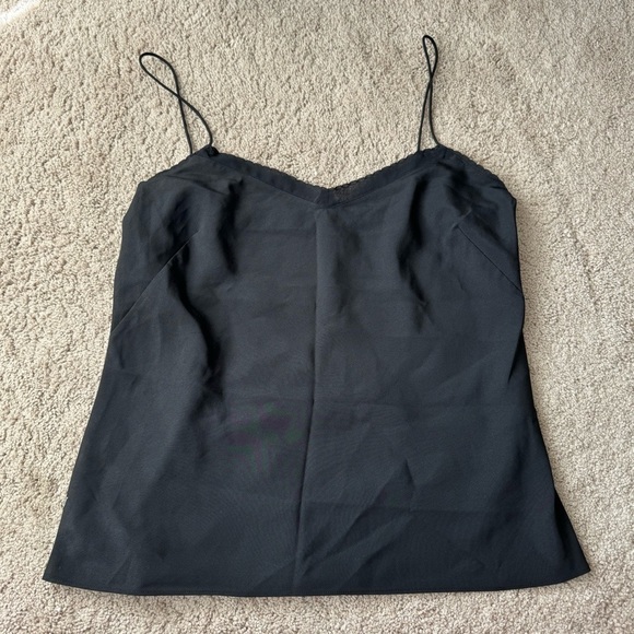 Ted Baker- Black Thin Strap Adjustable Minimalist Tank Top - Picture 2 of 7